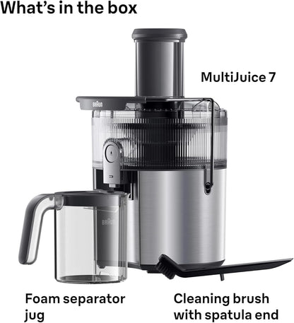 Braun MultiJuice 7 Spin Juicer 1000W - ColdXtract Technology with XL Chute