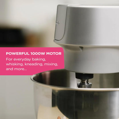Kenwood HomeBake KHH01.000SI Stand Mixer - 5L Bowl, K-Beater, Whisk, Dough Hook
