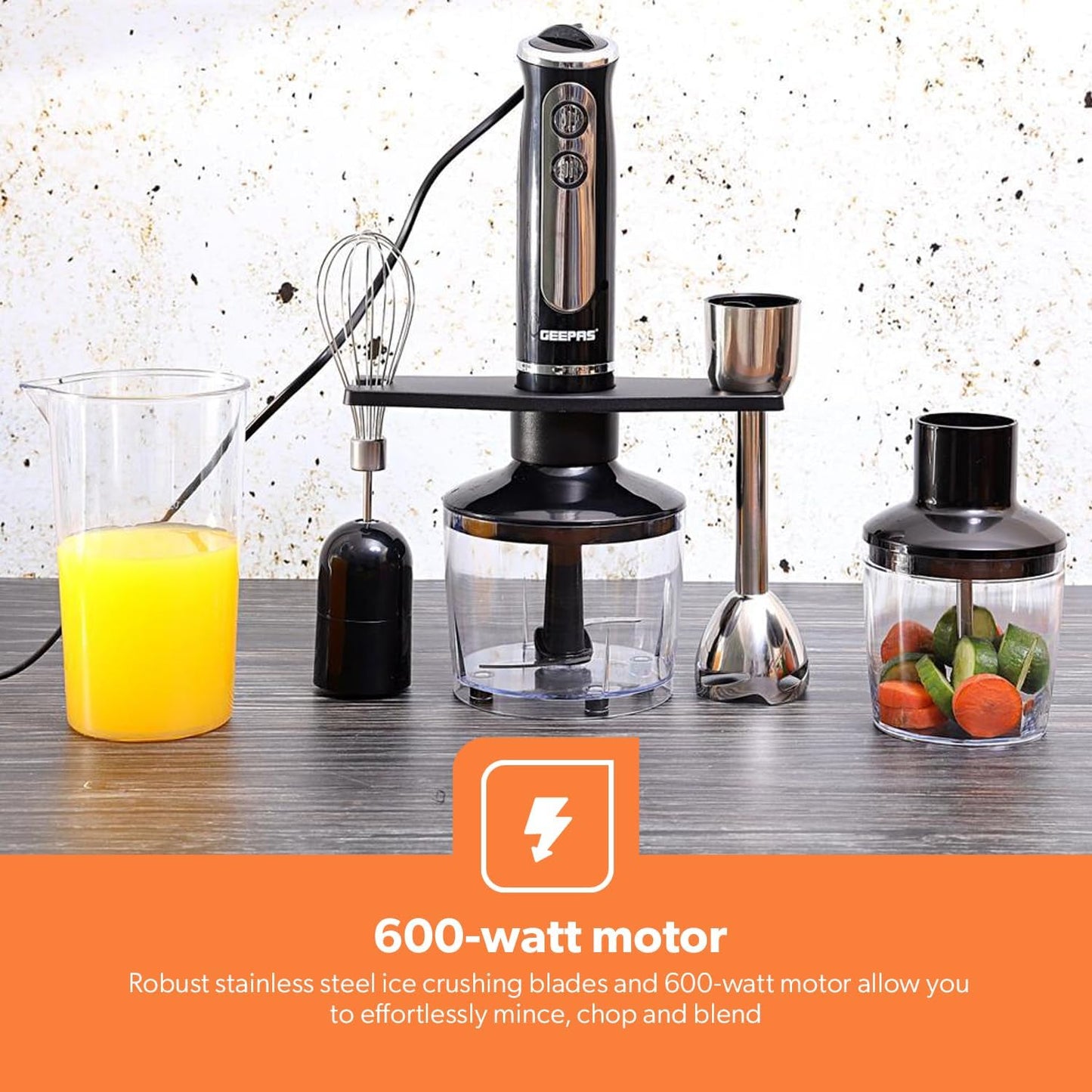 Geepas Hand Blender Multi Purpose Portable2 Speeds GHB6137