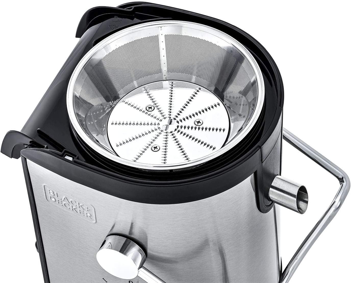 Black+Decker JE800-B5 Juice Extractor, 800W, XL Feeding Chute, Stainless Steel