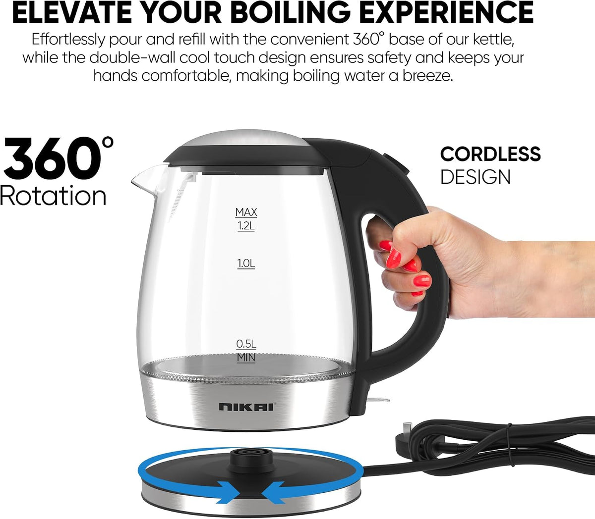 Nikai Electric Glass Kettle NK303G