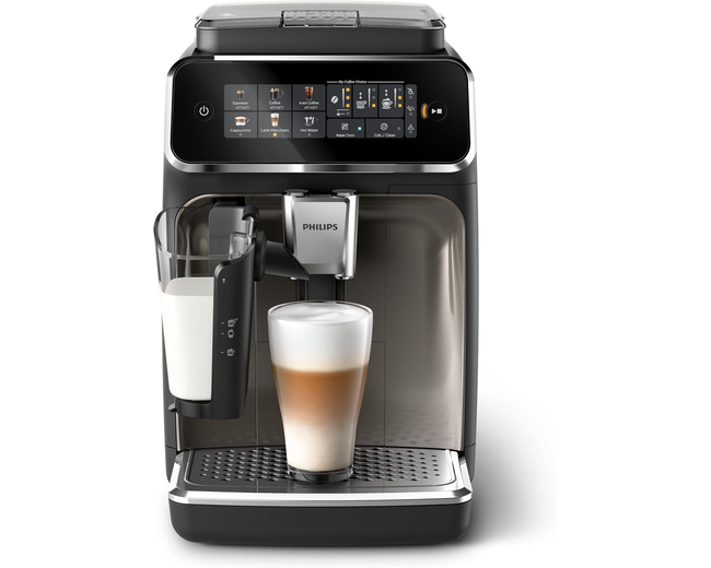 Philips Fully Automatic Espresso Machine Series 3300 EP3347/90 LatteGo Black Chrome