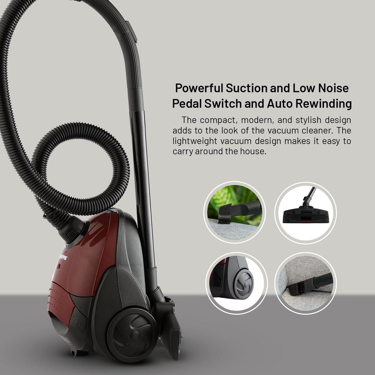 Geepas Vacuum Cleaner GVC2594 Dust Bag, 2200W - 1.5L - Powerful Suction