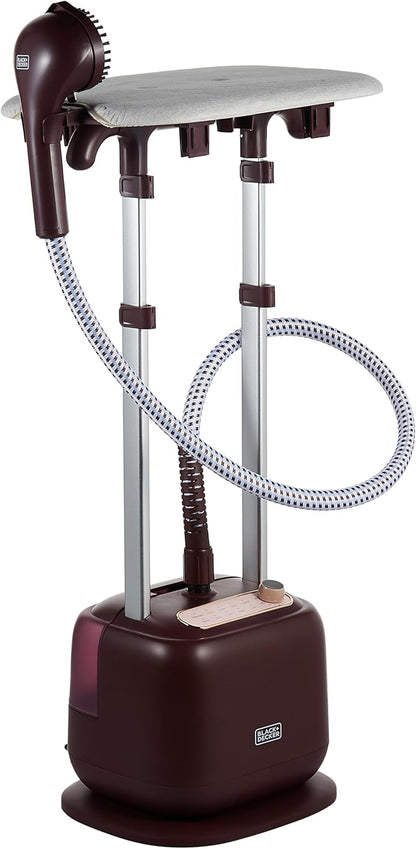 BLACK+DECKER Double Pole Garment Steamer 2400W 2L Tank 10 Steam GSTD2450-B5