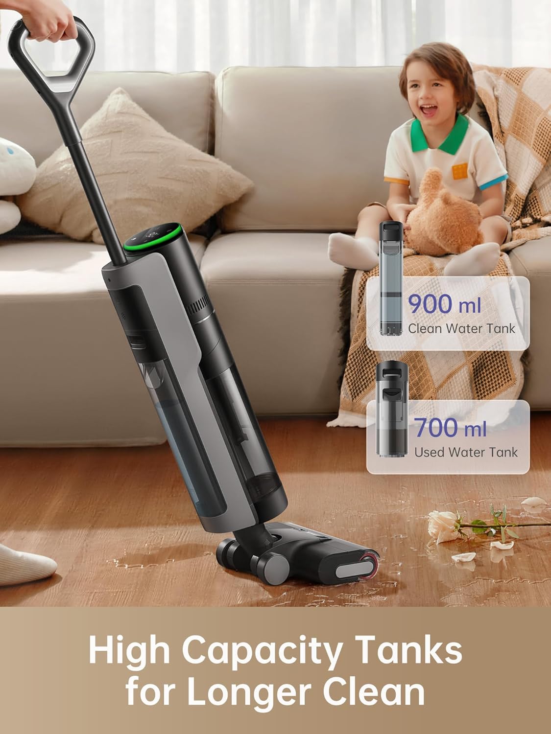 Dreame H12 Pro Wet-Dry Vacuum Cordless Vacuum and Mop for Hard Floors, 16,000 Pa suction