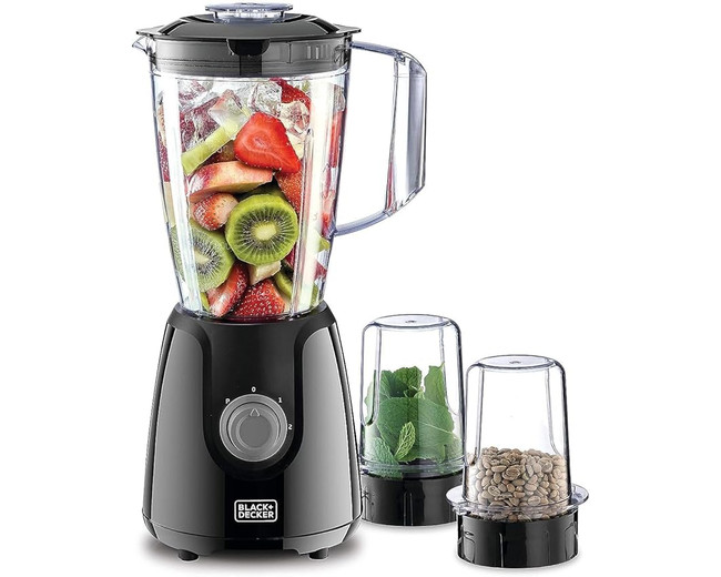 Black+Decker BX440-B5 Blender with 2 Grinding Mills, 400W, 1.5L