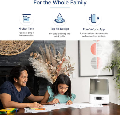 Levoit Classic 300S Ultrasonic Smart Humidifier - 6L Top-Fill, App Control