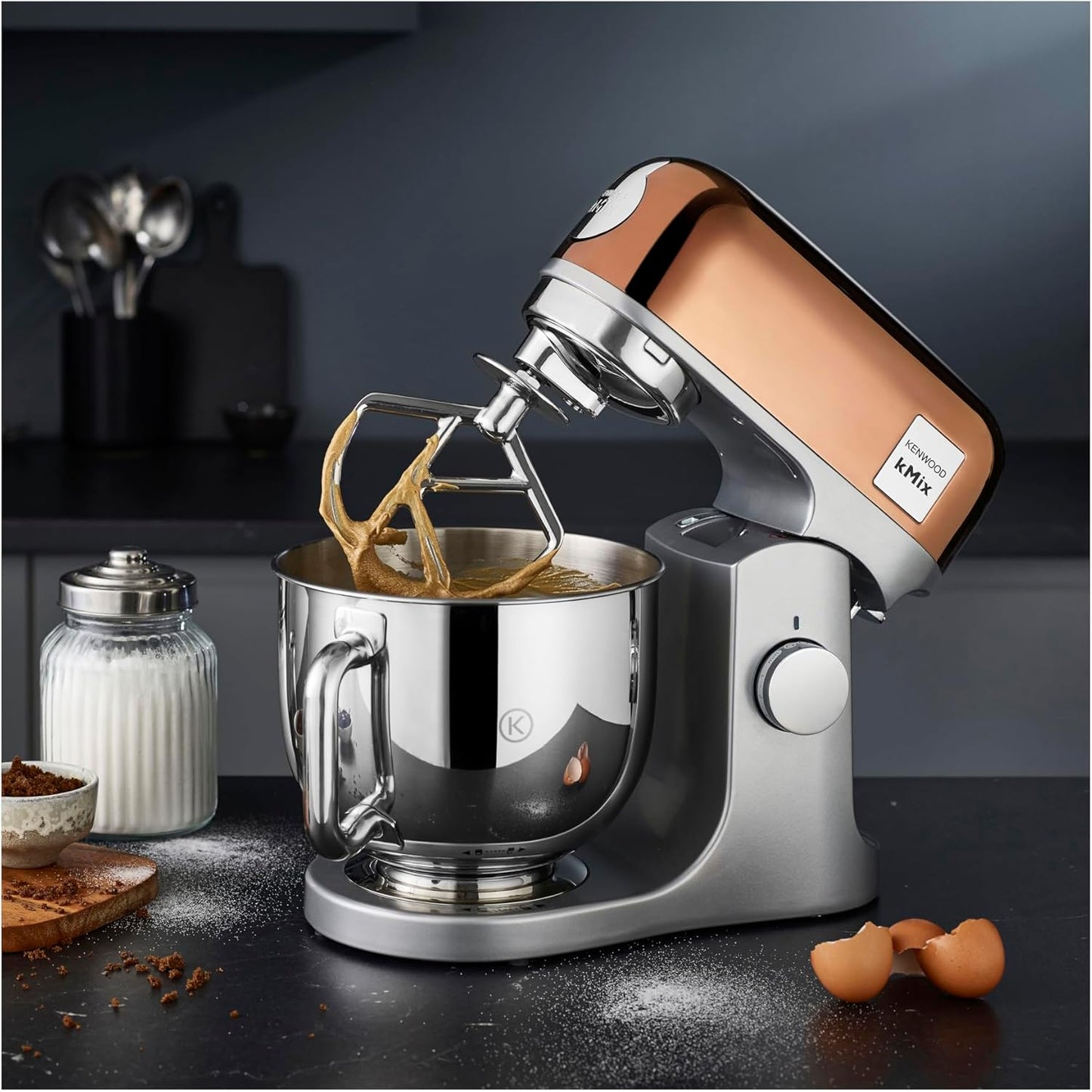 Kenwood kMix Stand Mixer 1000W - 5L Stainless Steel Bowl with K-Beater, Whisk & Dough Hook