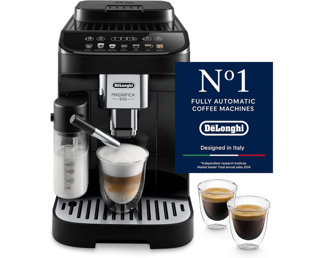 De'Longhi Magnifica Evo Fully Automatic Espresso Machine – MyLatte, LatteCrema Hot – ECAM292.81.B