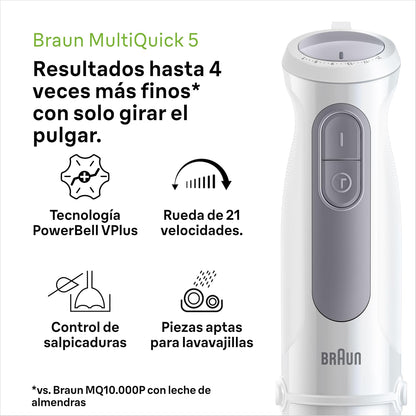 Braun MultiQuick 5 Hand Blender, 1000 Watts, PowerBell VPlus MQ50001M