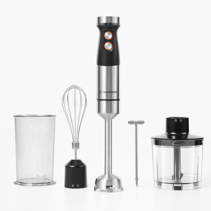 Nutricook HB100ME 4-in-1 Electric Hand Blender, 1200W, Chop Whisk Froth