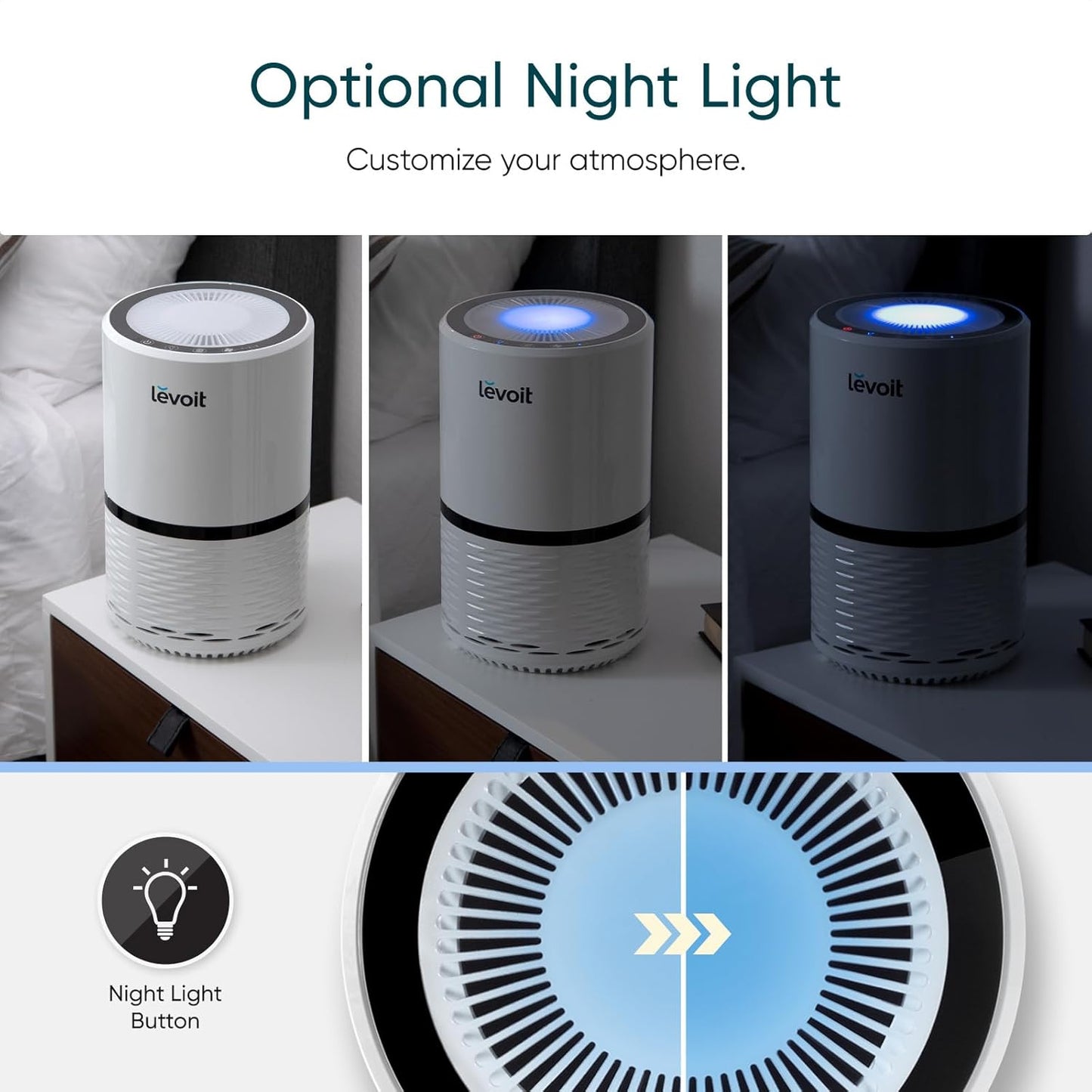 Levoit LV-H132 Personal True HEPA Air Purifier - Compact 3-Stage Filtration for Bedroom