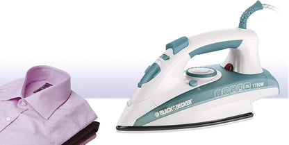 Black & Decker 1750W Steam Iron Ceramic Coated Soleplate X1600-B5