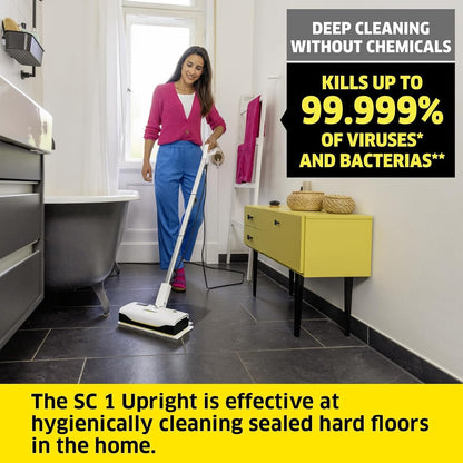 Karcher SC 1 Upright Steam Cleaner Lightweight Handheld Steam Mop Surface Cleaning