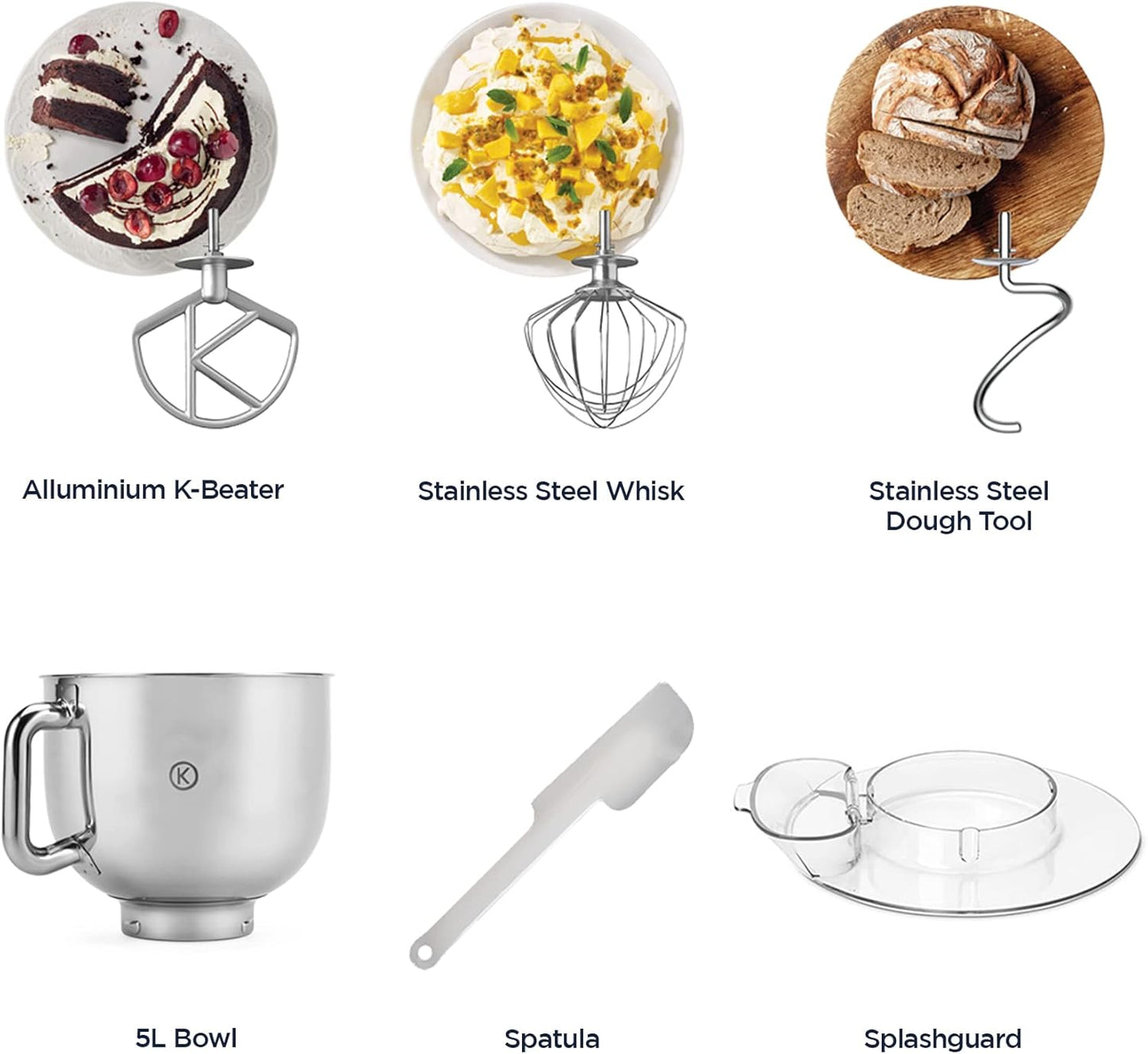 KENWOOD Stand Mixer PREMIUM Kitchen Machine 1000W 5L Stainless Steel KMX750