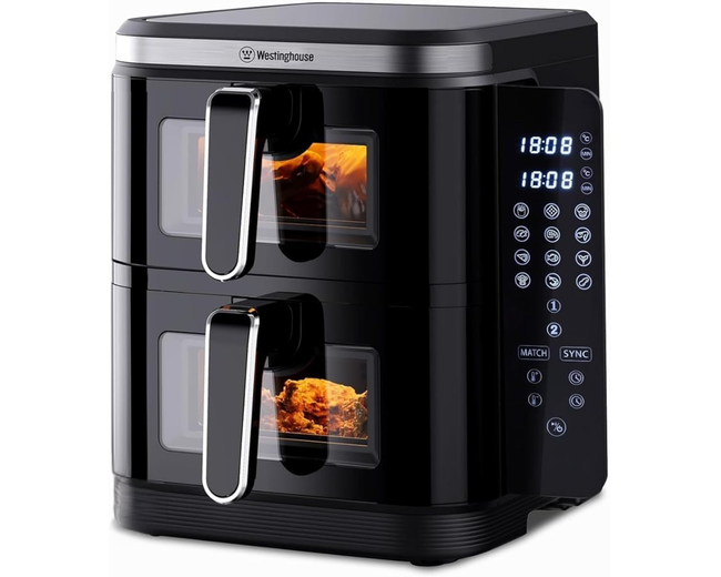 Westinghouse USA Double Stack Air Fryer 11L 5.5L + 5.5L Dual Zone WKAF2201