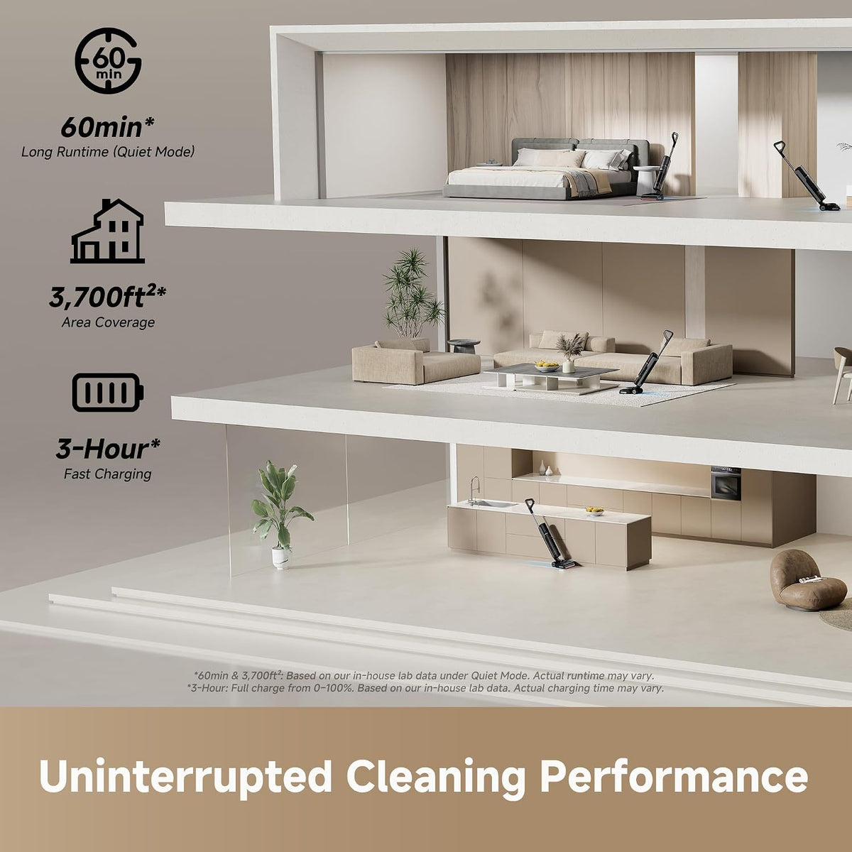 DREAME H15 Pro CarpetFlex Cordless Vacuum Mop, Wet Dry Vacuum Cleaner with Dual Brushes for Hard Floors & Carpet