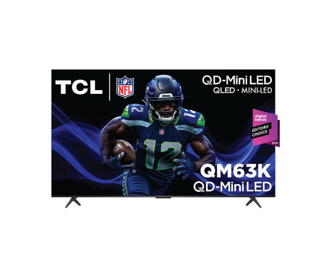 تلفاز TCL الذكي 75 بوصة من سلسلة QM63K بتقنية QD-Mini LED QLED 4K UHD مع Google TV 75QM63K