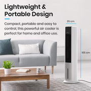 Pro Breeze 42 Inch Portable Tower Fan with Built-in 7L Evaporative Air Cooler Function, 3 Speeds, 60° Oscillation, 10 Hour Timer & Night Mode