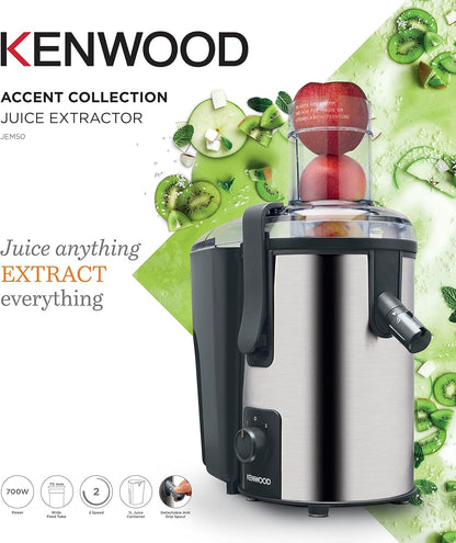 Kenwood JEM50 Stainless Steel Juice Extractor, 700W, 2 Speeds