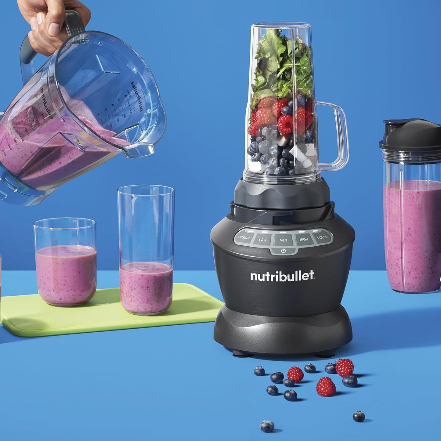 NutriBullet Full Size Blender Combo 1200W - Dark Grey with 9-Piece Set