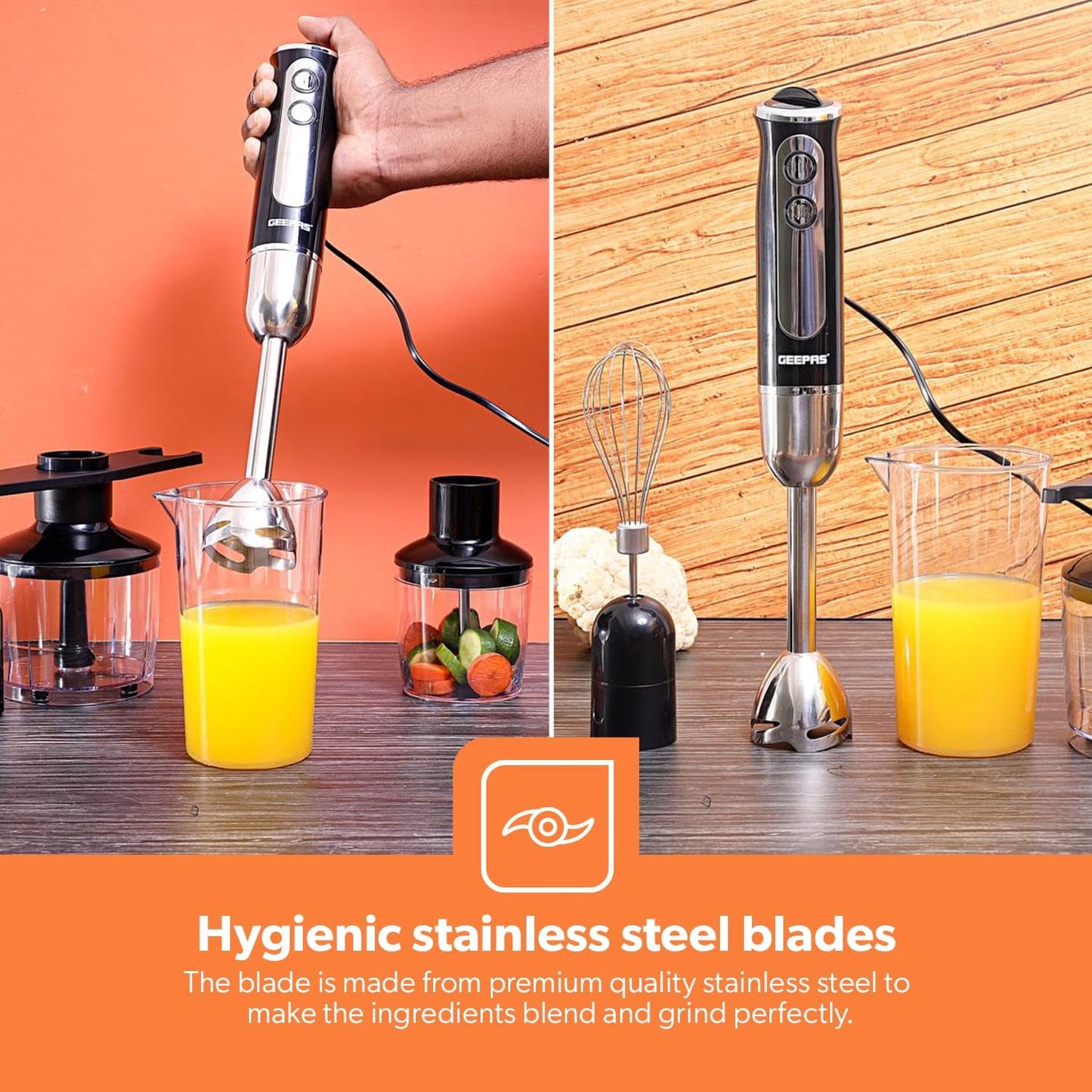 Geepas Hand Blender Multi Purpose Portable2 Speeds GHB6137