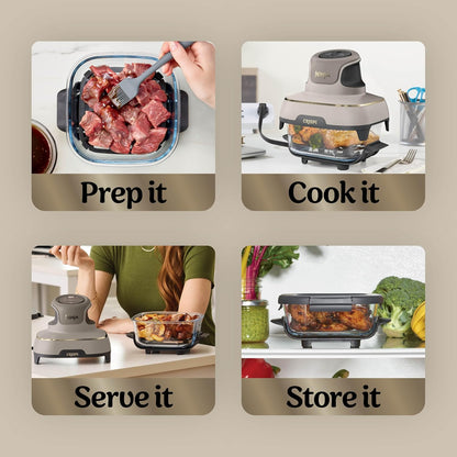 Ninja Crispi 4-in-1 Portable Glass Air Fryer Cooking System 1700W FN101UKST