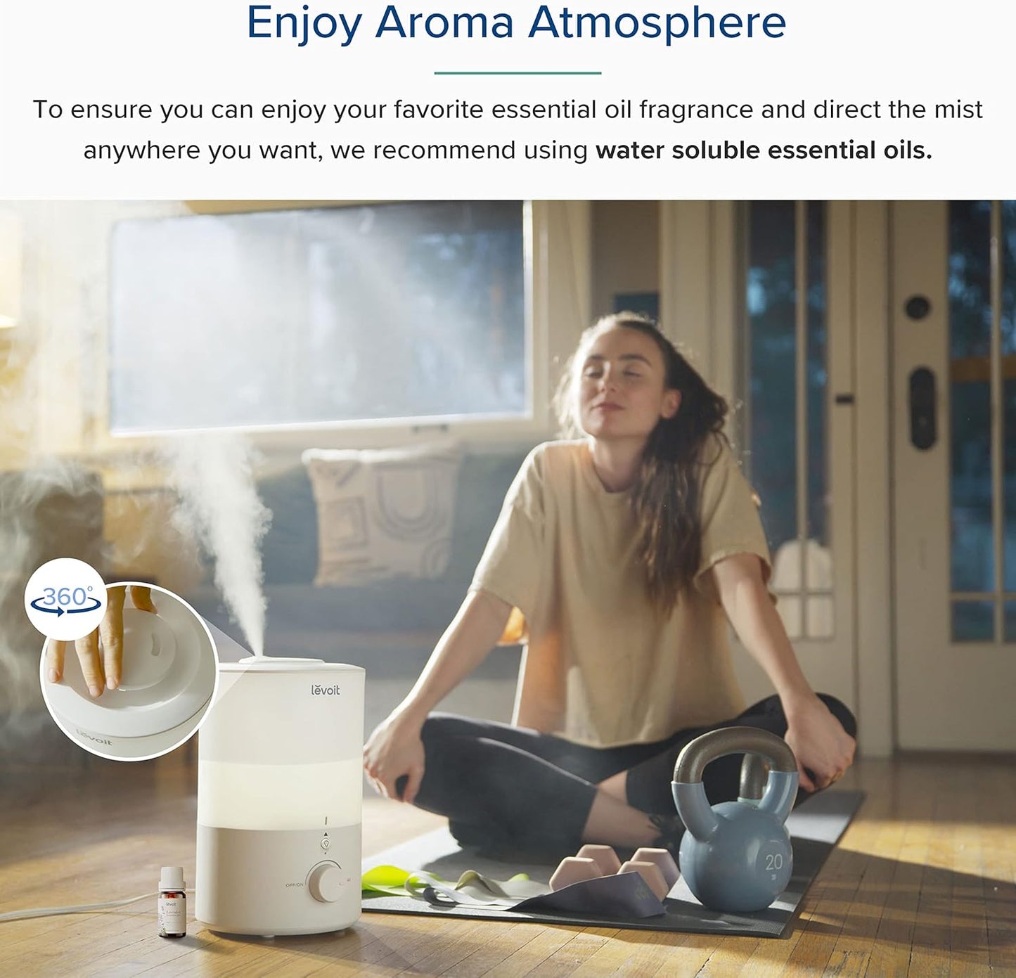 Levoit Dual 150 Ultrasonic Cool Mist Humidifier - 3L Tank with Aromatherapy