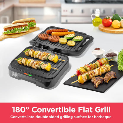 BLACK+DECKER Electric Panini Grill Sandwich Maker PCG1300-B5