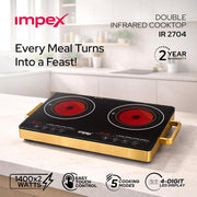 Impex IR2704 Double Infrared Cooktop