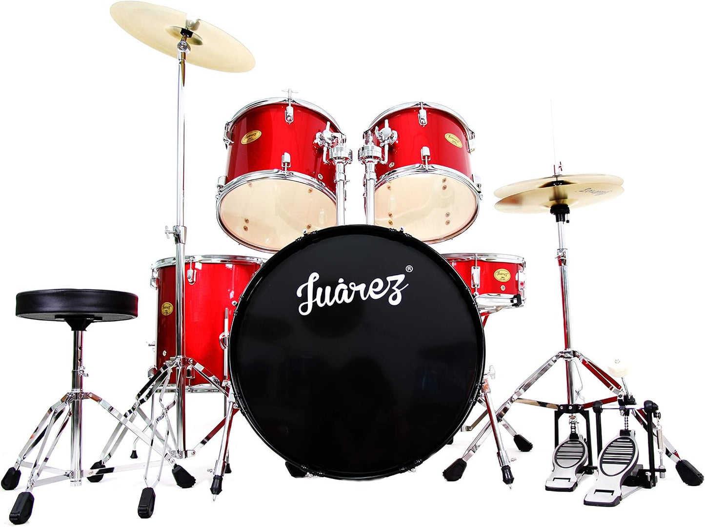 JUAREZ Obra Full Size 5-Piece Adult Acoustic Drum Set JRD500/BK