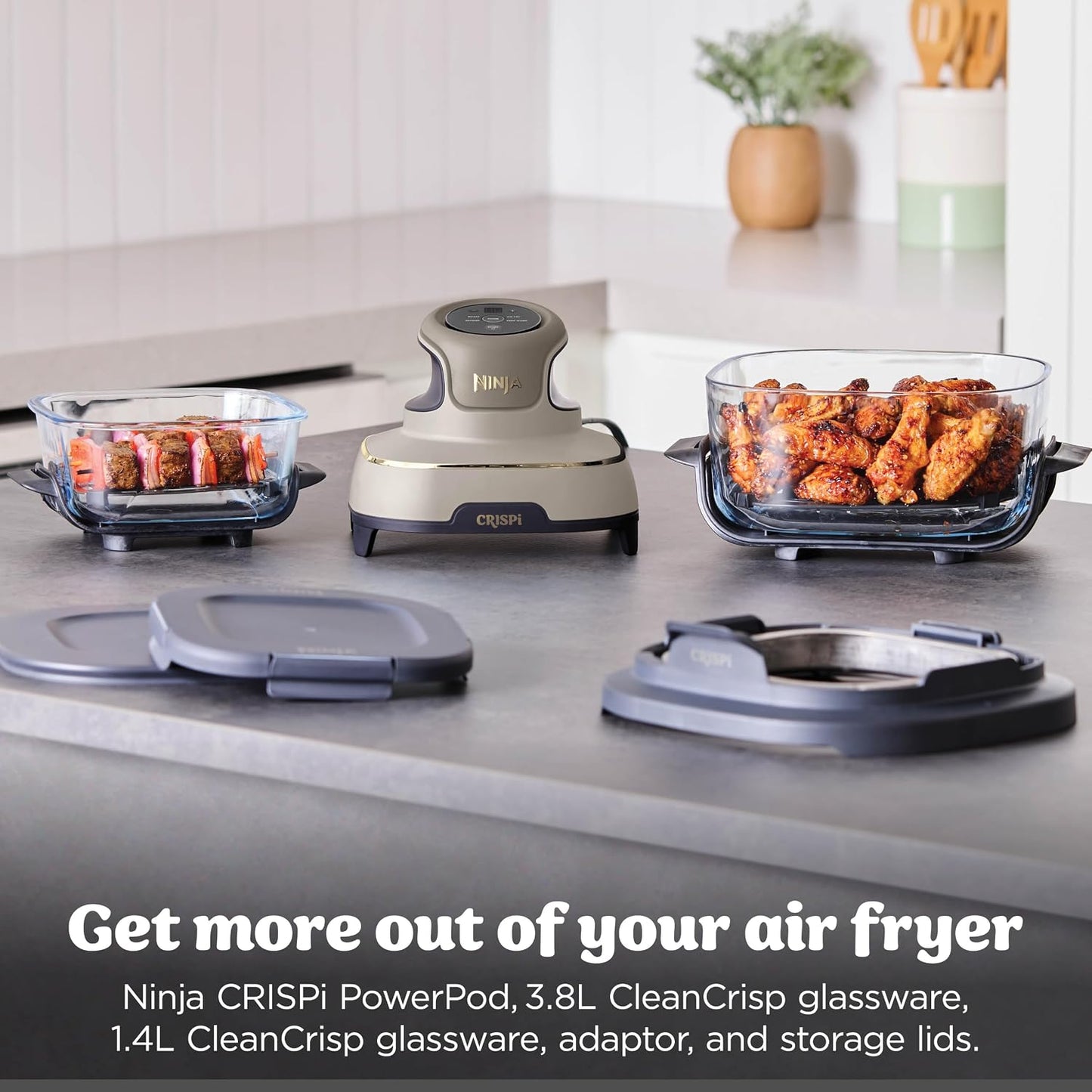 Ninja Crispi 4-in-1 Portable Glass Air Fryer Cooking System 1700W FN101UKST