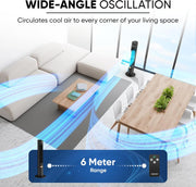Nikai NTOF4001RL 40" Tower Fan, LED Touch Panel, 80° Oscillation, Remote Control