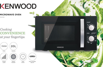 KENWOOD 20L Microwave Oven 5 Power Levels Defrost MWM20.000BK