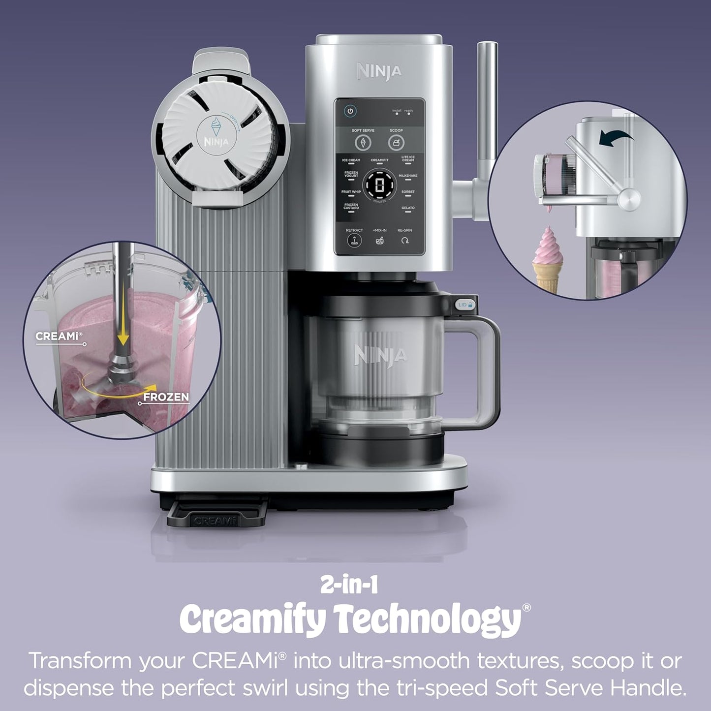 Ninja CREAMi Scoop & Swirl NS701UK 13-in-1 Soft Serve & Ice Cream Maker