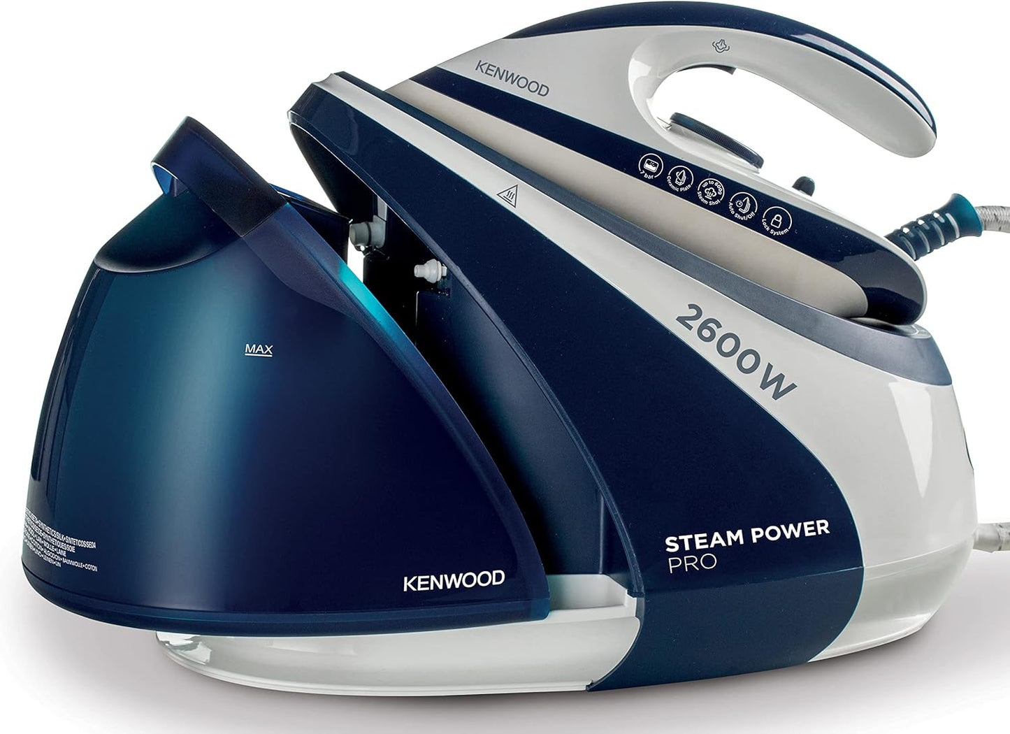 Kenwood Steam Iron Steam Station 2600W 1.8L Water Tank SSP70.000WB