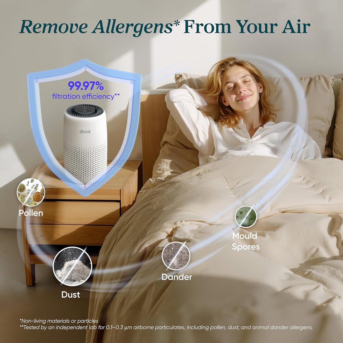 Levoit Core Mini-P Air Purifier - Compact 3-Stage Filtration with Aromatherapy