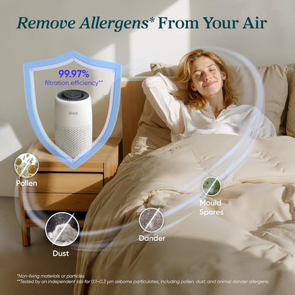 Levoit Core Mini-P Air Purifier - Compact 3-Stage Filtration with Aromatherapy