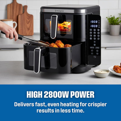 Westinghouse USA Double Stack Air Fryer 11L 5.5L + 5.5L Dual Zone WKAF2201