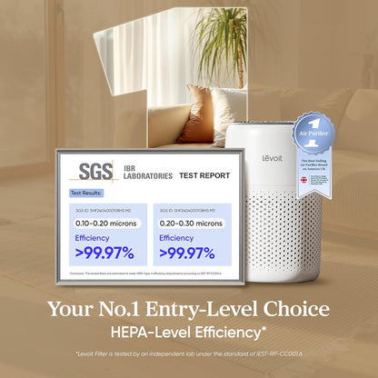 Levoit Core Mini-P Air Purifier - Compact 3-Stage Filtration with Aromatherapy