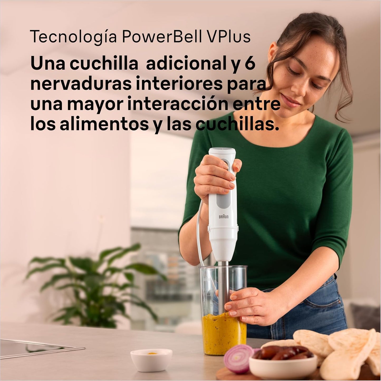 Braun MultiQuick 5 Hand Blender, 1000 Watts, PowerBell VPlus MQ50001M