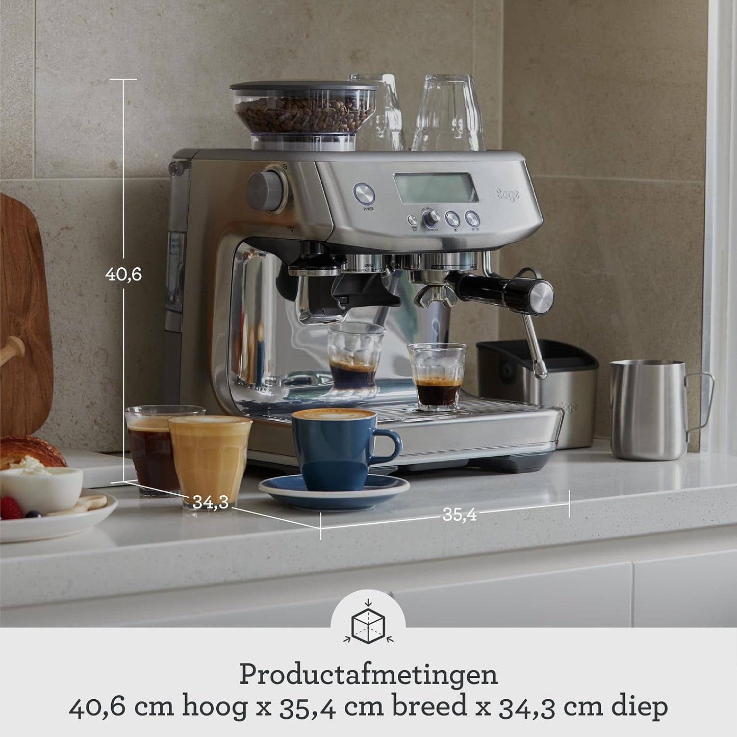 Sage The Barista Pro SES878 Espresso Machine with Built-in Grinder