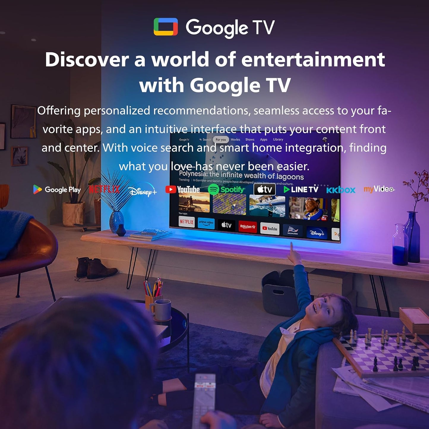 Philips 65 Inch 4K UHD LED Google TV 65PQT8169