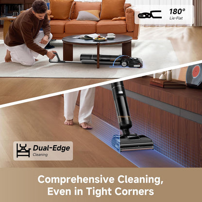 DREAME H15 Pro CarpetFlex Cordless Vacuum Mop, Wet Dry Vacuum Cleaner with Dual Brushes for Hard Floors & Carpet