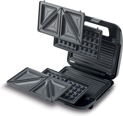 Kenwood SMM02.000SI 3-in-1 Sandwich Maker, Grill & Waffle Maker