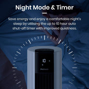 Pro Breeze 42 Inch Portable Tower Fan with Built-in 7L Evaporative Air Cooler Function, 3 Speeds, 60° Oscillation, 10 Hour Timer & Night Mode