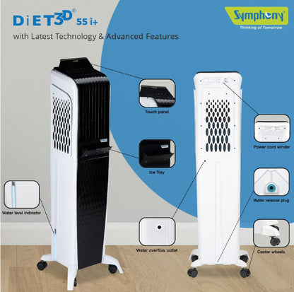 Symphony Diet 3D 55i Tower Air Cooler 55L with Remote 