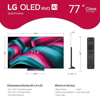 LG 77 Inch Class OLED evo AI C5 4K Smart TV 2025 OLED77C5