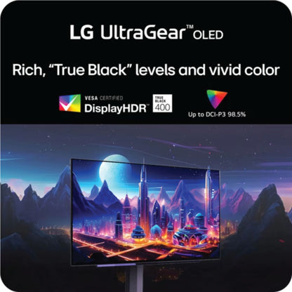 LG 27 Inch UltraGear™ OLED QHD 1440P 240Hz 0.03ms Gaming Monitor 27GS95QE