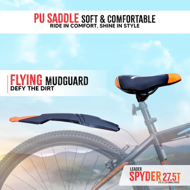 Leader Spyder Mountain Bike, Single Speed, 27.5 Inch Wheel Size for Men 27.5T